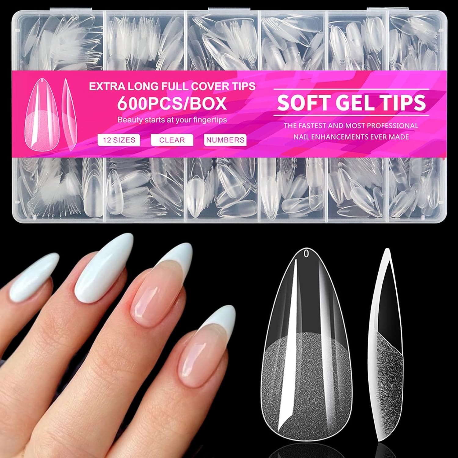 Almond Nail Tips Medium