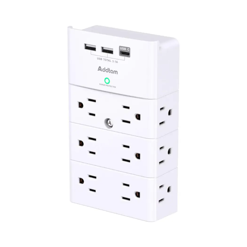 Multi Plug Wall Outlet, Surge Protector Wall Mount